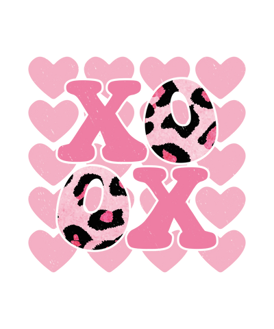 XOXO Pink Leopard Valentine's Day Design | DTF Dallas - DTF Dallas 