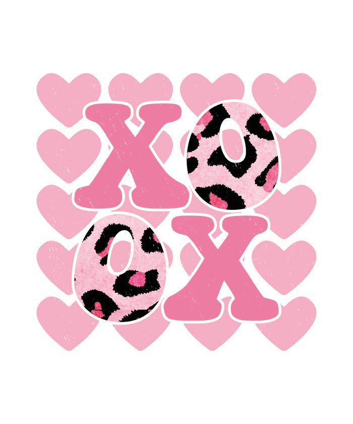 XOXO Pink Leopard Valentine's Day Design pressed on a garment