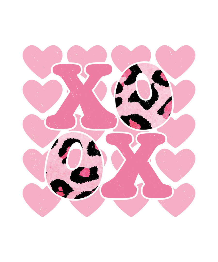 XOXO Pink Leopard Valentine's Day Design | DTF Dallas