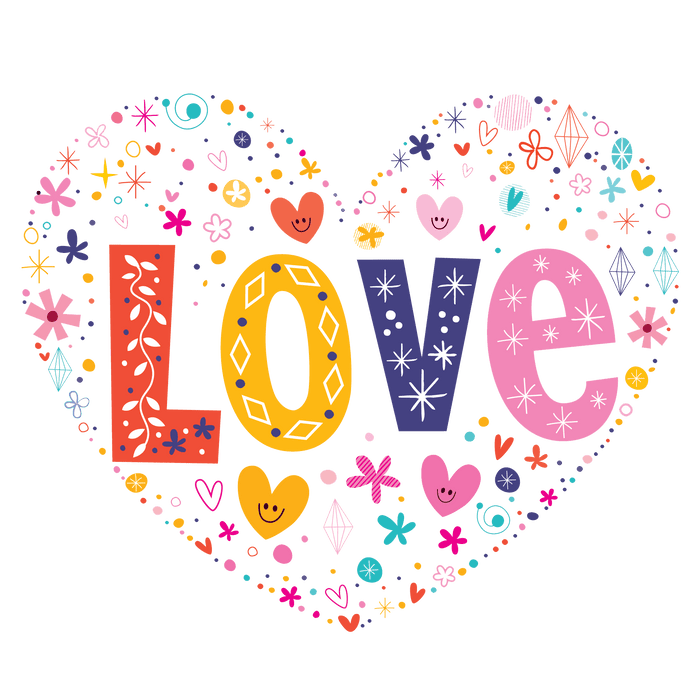 Flower Love Valentine's Day Design pressed on a garment