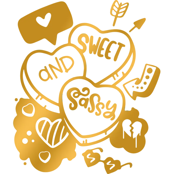 Valentine's Day Sweet and Sassy Design pressed on a garment