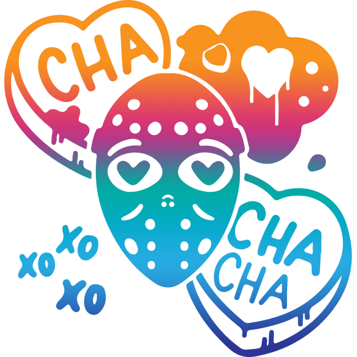 Valentine's Day Cha Cha Design pressed on a garment