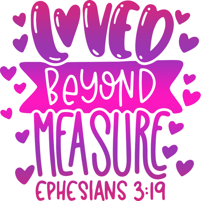 Beyond Measure Valentine's Day Design pressed on a garment