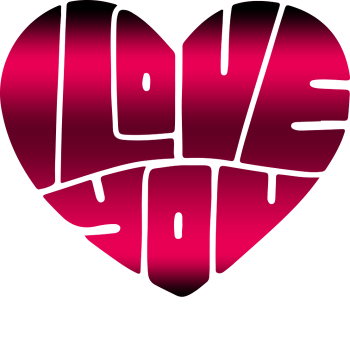 Love You Valentine's Day Design pressed on a garment
