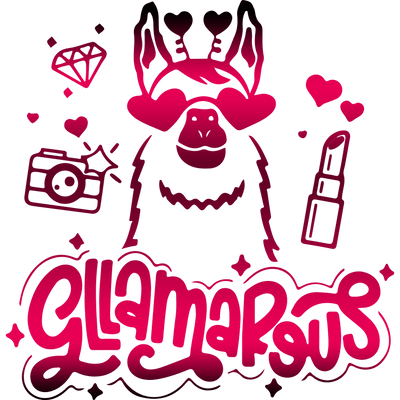 Valentine's Day Llama Design - DTF Ready To Press - DTF Dallas 