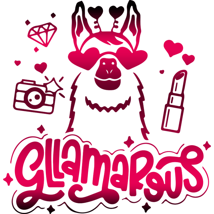 Valentine's Day Llama Design pressed on a garment