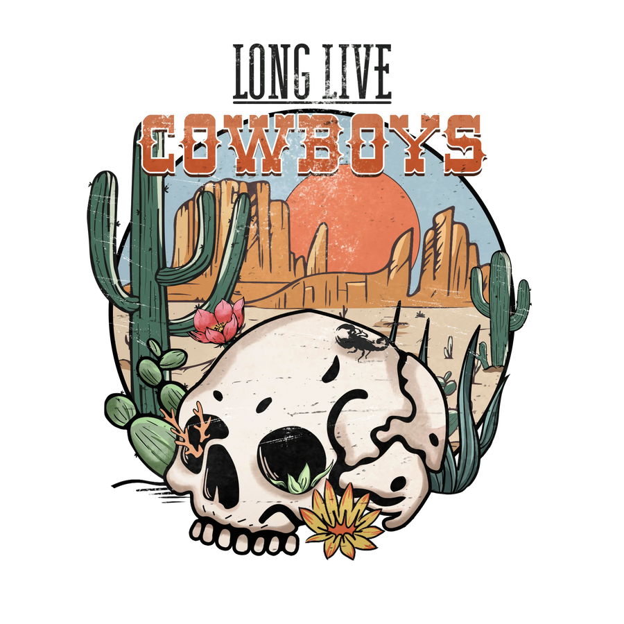 Western Long Live Cowboys Design | DTF Dallas