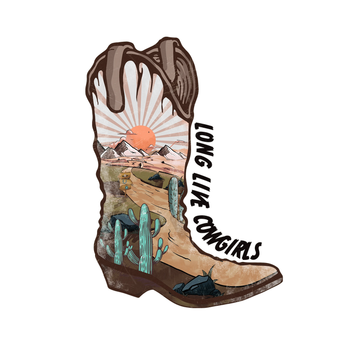 Long Live Cowgirls Western Design pressed on a garment