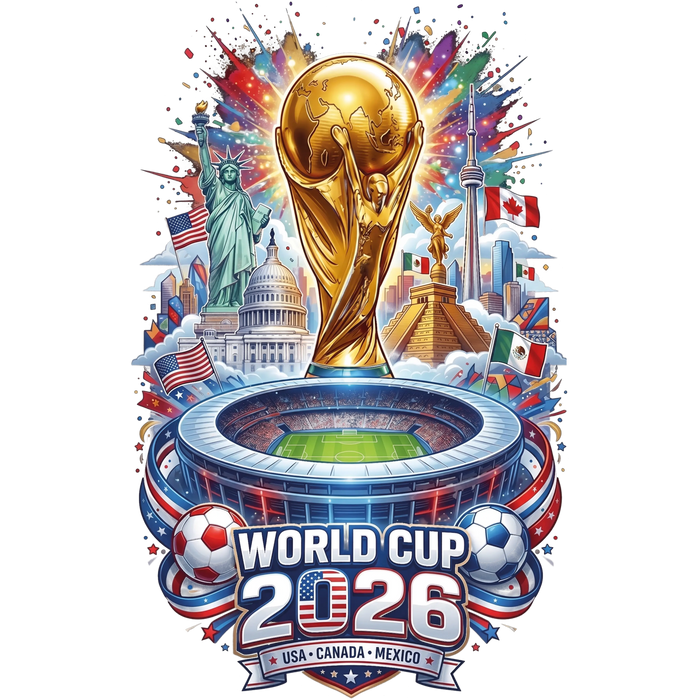 World Cup 2026 Usa Canada Soccer DTF Ready To press pressed on a garment