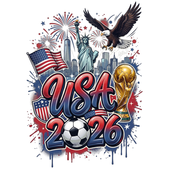 World Cup 2026 Usa DTF Ready To press pressed on a garment