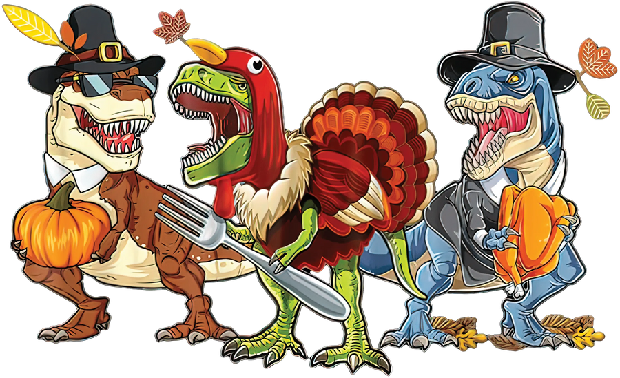 Thanksgiving Dino Design - DTF Ready To Press