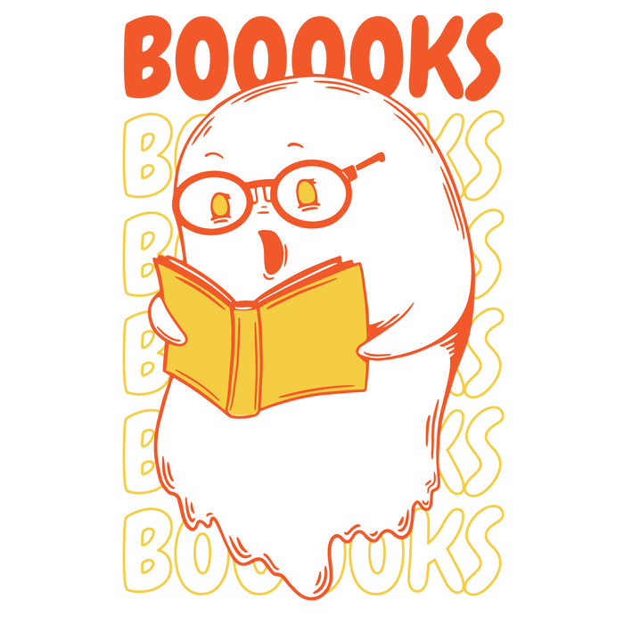 Booooks Halloween Design pressed on a garment