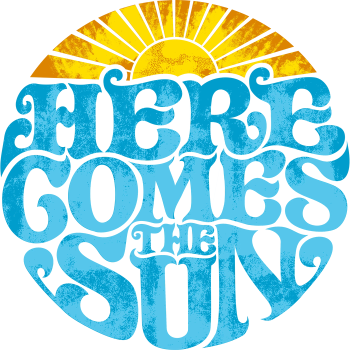 Here Comes the Sun Design  Beach Day Collection pressed on a garment