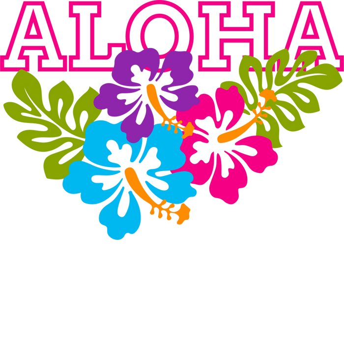 Aloha pressed on a garment