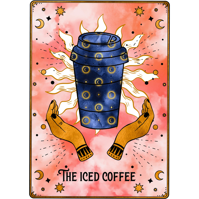 The Iced Coffee Design pressed on a garment