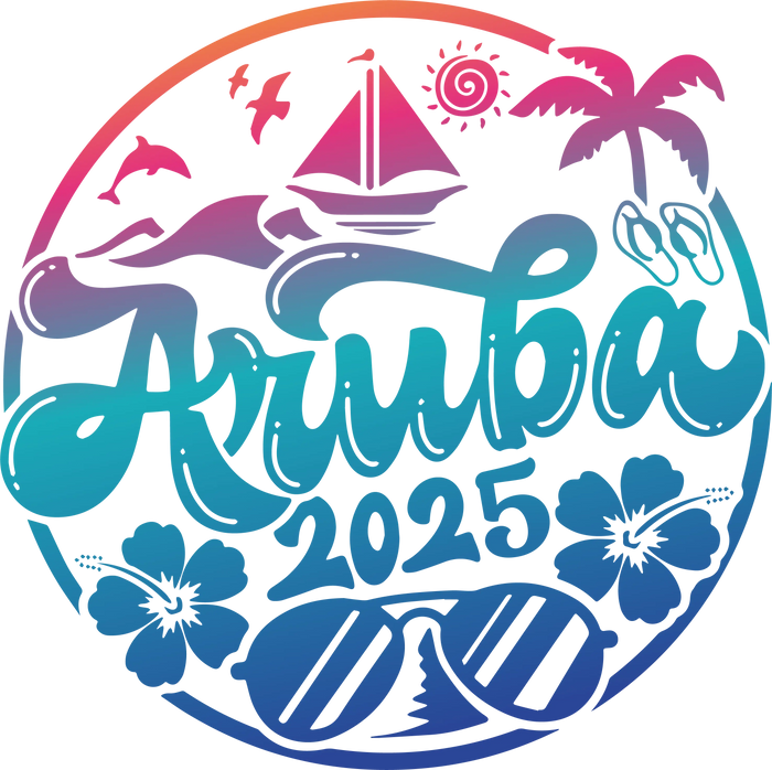 Summer Aruba 2025 Matching Design pressed on a garment