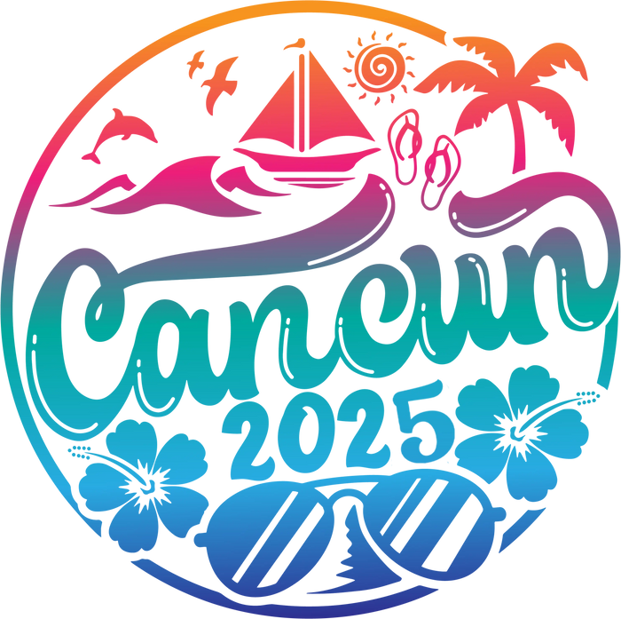 2025 Cancun Crew Design pressed on a garment