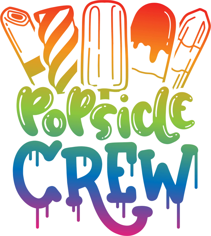 Cute Popsicle Summer Crew Design pressed on a garment