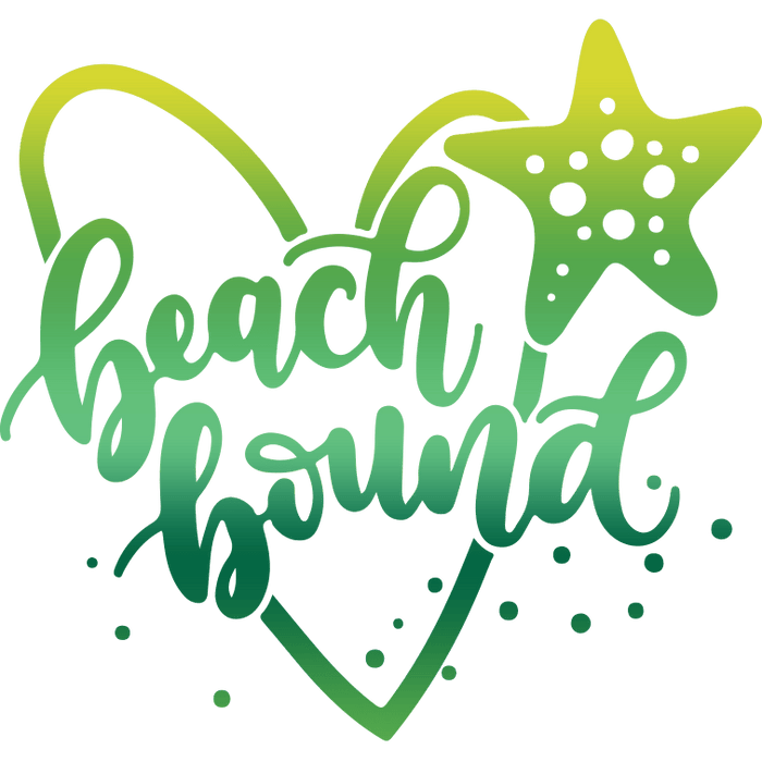Beach Bound Trip Design pressed on a garment