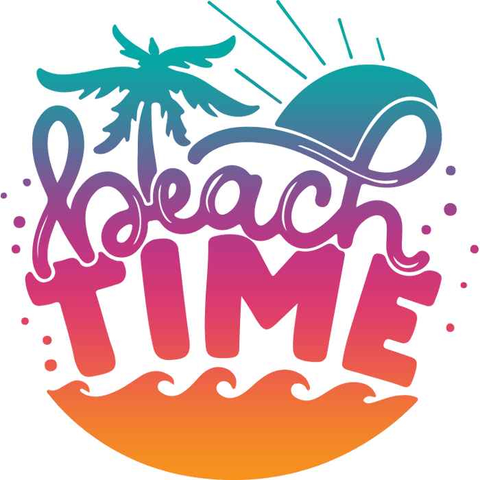 Funny Beach Time Design pressed on a garment