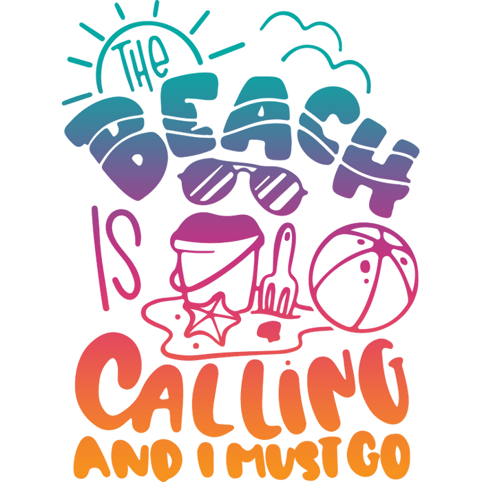 Funny Beach Vibes Design pressed on a garment