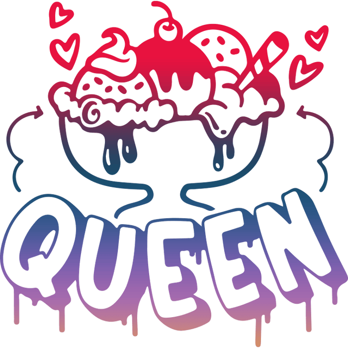 Cool Summer Queen Design pressed on a garment