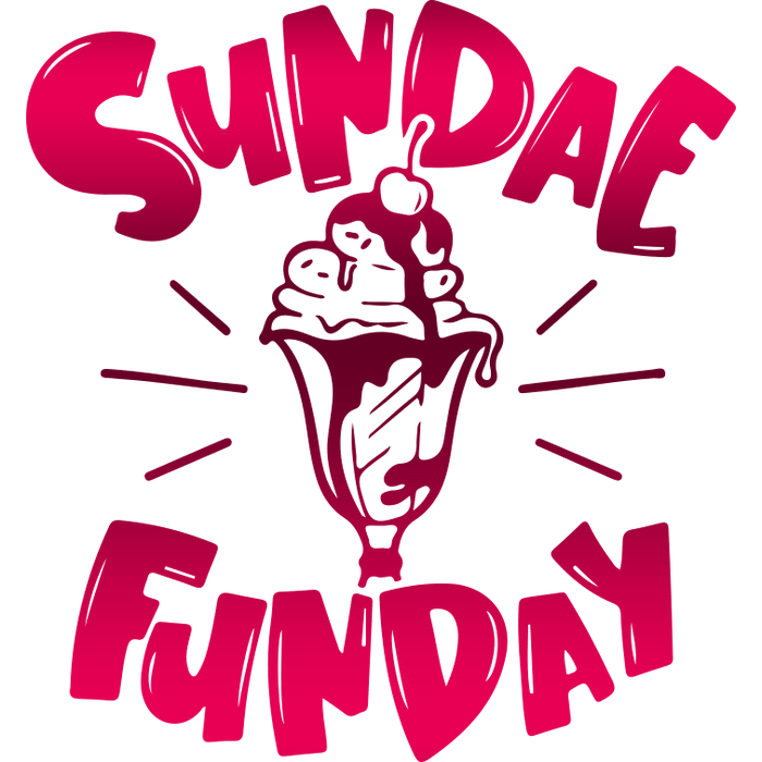 Ice Cream Sundae Design pressed on a garment