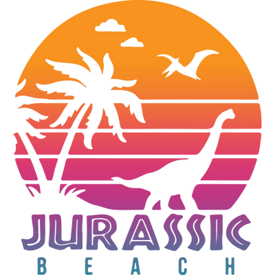 Retro Jurrasic Beach Design - DTF Ready To Press - DTF Dallas 