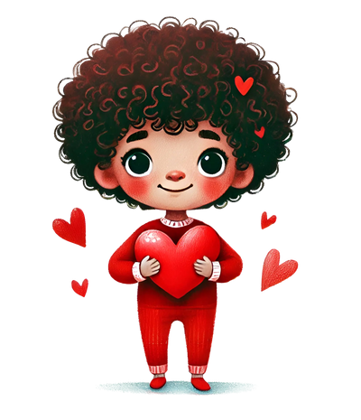 Boy Holding A Big Heart Valentine's Day Design | DTF Dallas - DTF Dallas 