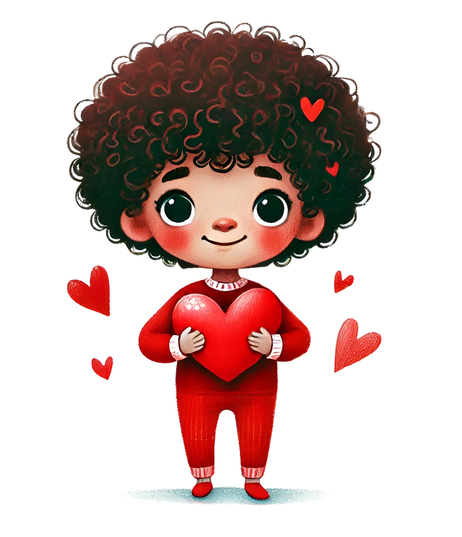 Boy Holding A Big Heart Valentine's Day Design | DTF Dallas