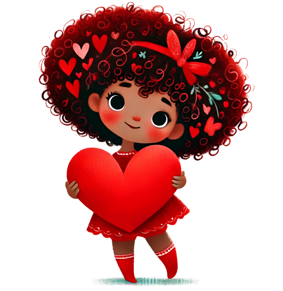 Girl Holding A Big Heart Design | DTF Dallas