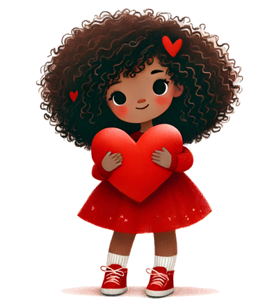 Valentine's Day Girl Holding A Big Heart Design | DTF Dallas - DTF Dallas 