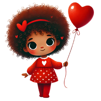 Valentine's Day Girl Holding A Balloon Design | DTF Dallas - DTF Dallas 