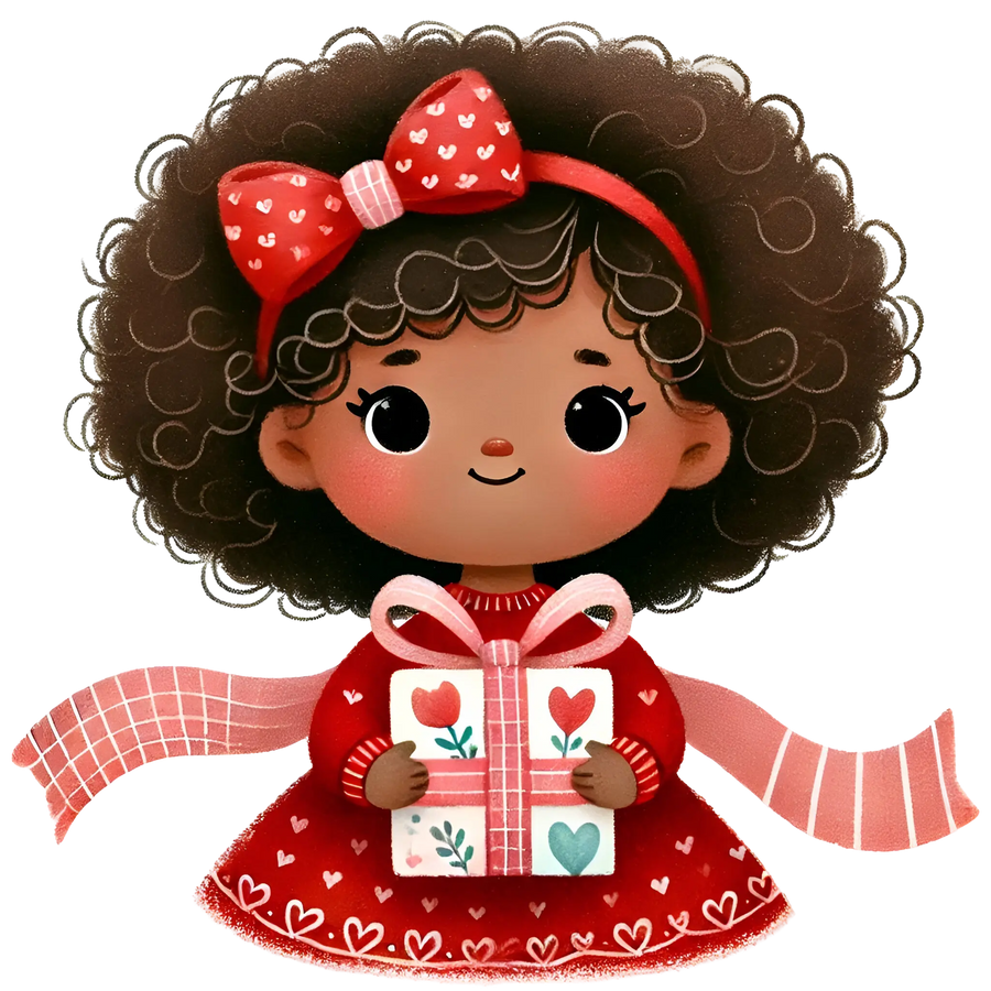 Girl Holding A Present Design | DTF Dallas