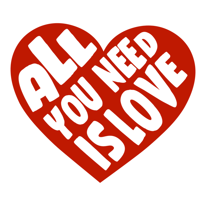 All You Need is Love Valentine's Day Heart pressed on a garment