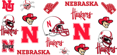 UV DTF 16 oz Libbey Cup Wrap - Nebraska Huskers | DTF Dallas - DTF Dallas 