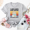 I Like Cats And Coffee Shirt (Unisex V-Neck)