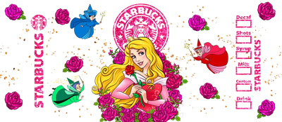 Sleeping Beauty Glass Cup Wrap V1 | DTF Dallas - DTF Dallas 