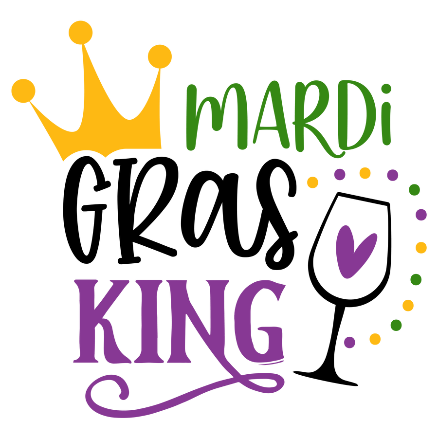 Mardi Gras King Design - DTF Ready To Press