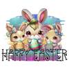 Cute Bunny Happy Easter Design - DTF Ready To Press