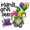 Mardi Gras Dude Gnome Design - DTF Ready To Press