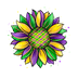 Mardi Gras Sunflower Design - DTF Ready To Press