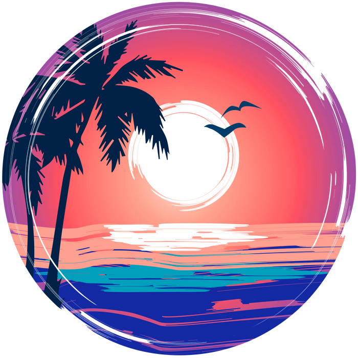 Sunset Design pressed on a garment