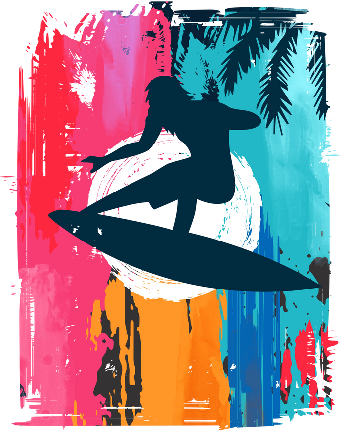 Cool Surf Design  Sunshine State Collection pressed on a garment
