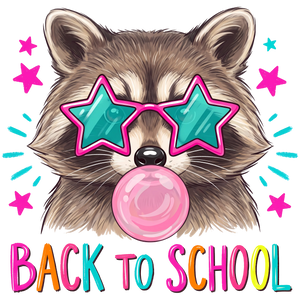 Back to School Raccoon Design - DTF Ready To Press - DTF Dallas 