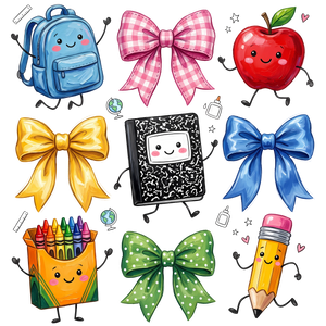 Back to School Supplies Collection Design - DTF Ready To Press - DTF Dallas 