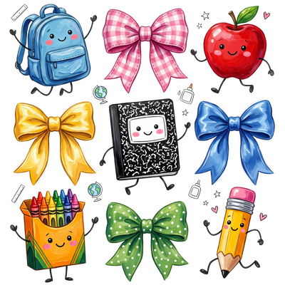 Back to School Supplies Collection Design - DTF Ready To Press - DTF Dallas 