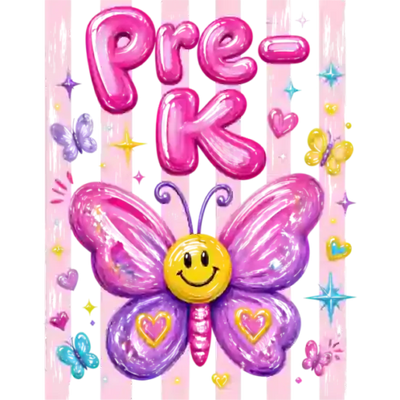 Back to School Pre-K Butterfly Design - DTF Ready To Press - DTF Dallas 