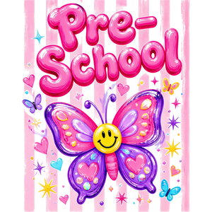 Girls Pre School Spirit Butterfly Design - DTF Ready To Press - DTF Dallas 