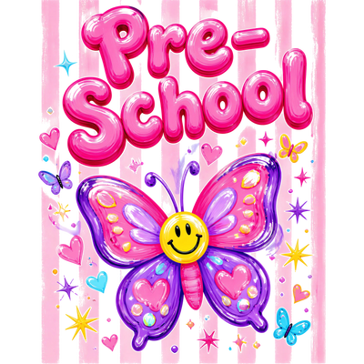 Girls Pre School Spirit Butterfly Design - DTF Ready To Press - DTF Dallas 